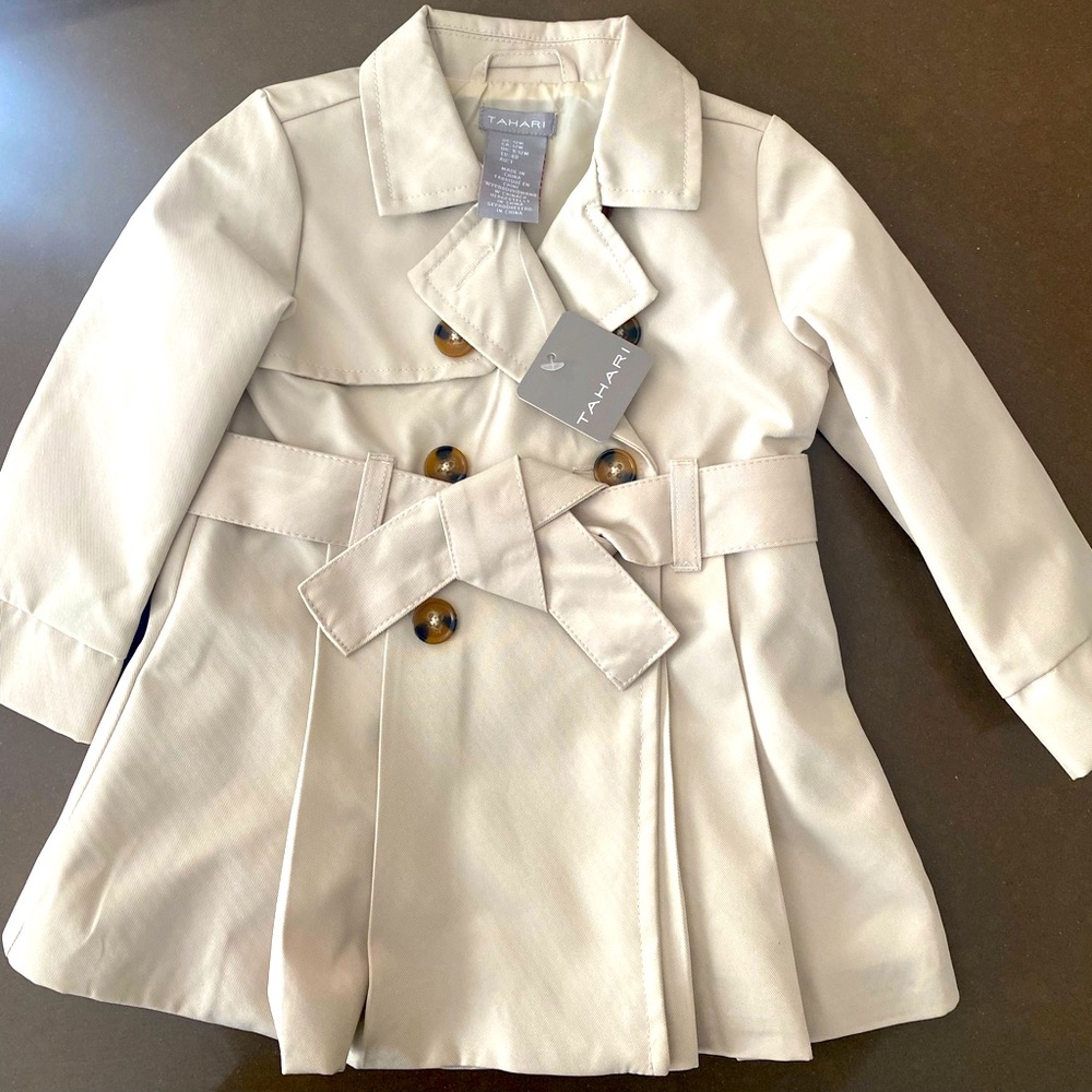 NWT Kids Cream Tahari Trench-coat